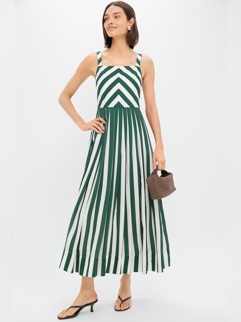 TUCKERNUCK Green Stripe Laina Dress Size Medium